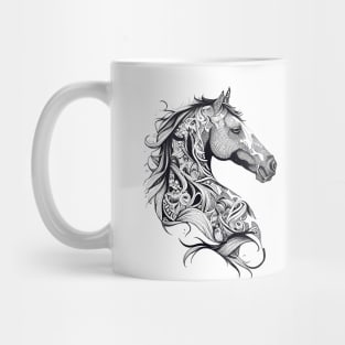 Horse Wild Animal Nature Illustration Art Tattoo Mug